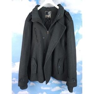 Imperious Mens Gray Woolen Pea Coat Size 3XL